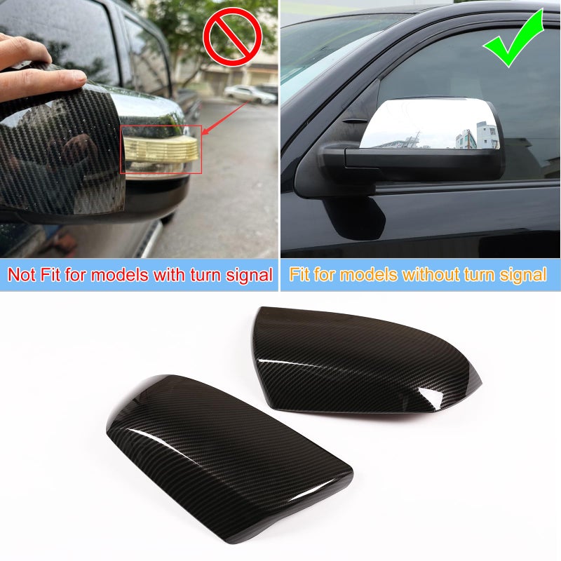 LLKUANG ABS Outside Side Rearview Mirror Cover Trim Sticker Compatible with Toyota Tundra 2007-2021 Crew Max Sequoia 2008-2020 Accessories(Rearview Mirror With Turn Signal Model Does Not Fit) - Image 4